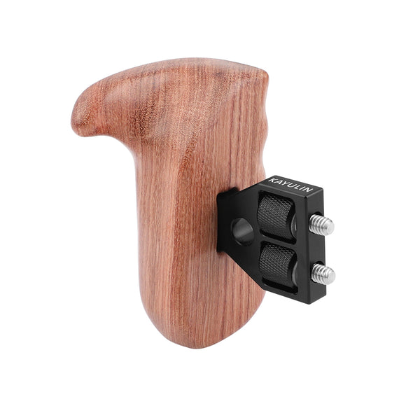 KAYULIN Hand grip Wooden Handle Grip Left Side with 1/4 screw For DSLR Camera Cage Monitor Cage (Brazilian Wood) K0208