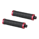 KAYULIN Rubber Hand Grip With 15mm Rod & 1/4"-20 Mounting Points For DSLR Camera Shoulder Mount Rig (Red Fixing Ring) K0180