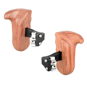 KAYULIN Wooden Handgrip With Invertible 1/4" Thumbscrew Connection For Universal DSLR Camera Cage Rig (A Pair) K0176