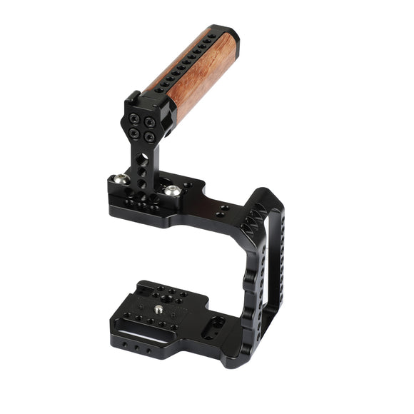 KAYULIN New Design Professional Dlsr Camera Half Cage With Wooden Handle & Shoe Mount For BMPCC 4K  K0154
