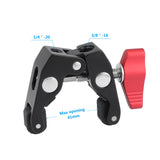 KAYULIN 2 Piece Super Crab Clamp With 1/4"-20 & 3/8"-16 Mounting Points (Black T-handle) Photo Studio Kit K0213