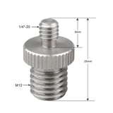 KAYULIN Double end Screw Adapter 1/4 inch Male to M12 Male for DSLR Rig Photo Studio Accessories K0217