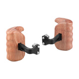 KAYULIN Wooden Handgrip With Invertible 1/4" Thumbscrew Connection For Universal DSLR Camera Cage Rig (A Pair) K0176