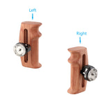 KAYULIN Adjustable Wooden Handgrip With Rosette Mount M6 Thumbscrew Connection For DLSR Camera Cage Kit (Either Side) K0108