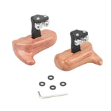 KAYULIN Wooden Handgrip With Invertible 1/4" Thumbscrew Connection For Universal DSLR Camera Cage Rig (A Pair) K0176