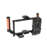 KAYULIN Adjustable Camera 7 inch Monitor Cage Rig With Dual Wooden Handle & Power Supply Splitter for Monitor K0113