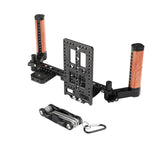 KAYULIN Director’s Monitor Supporting Cage Rig With Dual Wooden Handgrip & Battery Plate For Dslr Monitor K0112