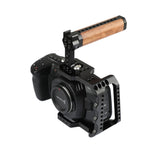 KAYULIN New Design Professional Dlsr Camera Half Cage With Wooden Handle & Shoe Mount For BMPCC 4K  K0154