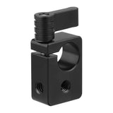 KAYULIN Handy 15mm Single Rod Clamp Adapter With 1/4"-20 Thread Holes For DSLR Camera Cage Rod Support System K0018