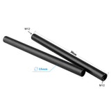 KAYULIN 15mm Aluminum Rod 30cm Long With Extendable M12 Female Threads For Camera Shoulder Mount Rig (2 Pieces) K0005