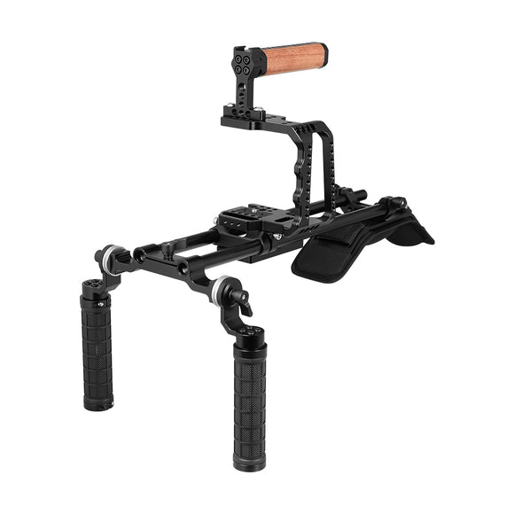 KAYULIN Pro Camera Shoulder Mount Rig With Half Cage Manfrotto Quick Release Plate Base For BMPCC 4K K0300