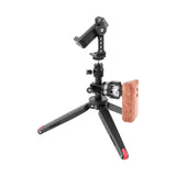 KAYULIN Robust Foldable Mini Tabletop Tripod + Smartphone Clip + Ball Head Peapod Holder With Arri Rosette Wooden Handle Grip K0329