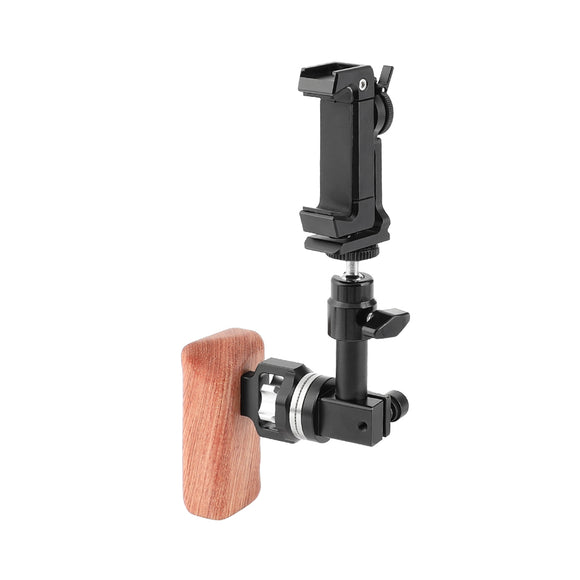 KAYULIN Smartphone Clip + Ball Head Peapod Holder With Arri Rosette Wooden Handle Grip For Universal Cell phone tablet PC K0330