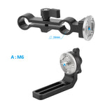 Kayulin 15mm Double Rod Clamp With Standard ARRI Rosette Extension Part With M6 Lock Knob & Double 1/4" Mounting Groove K0350