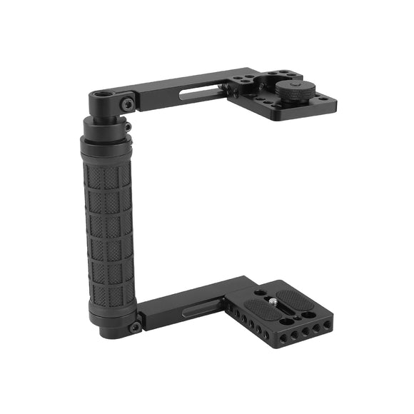 Kayulin Camera Cage Kit Rubber Handle With Shoe Mount Adjustable Side Handle Height For Canon Nikon Cameras K0361