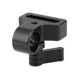 KAYULIN Aluminum Quick Release Rod Mount Adjustable 15mm Rod Clamp Adap With 1/4"-20 Mounting Groove Black Knob for photo studio K0090