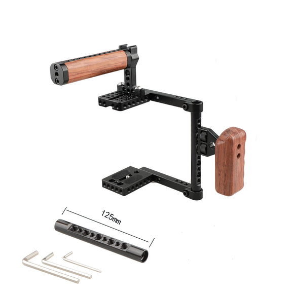 KAYULIN New Design DSLR Camera Cage With Top Handle Wood Grip for Canon 600D 70D 80D K0191