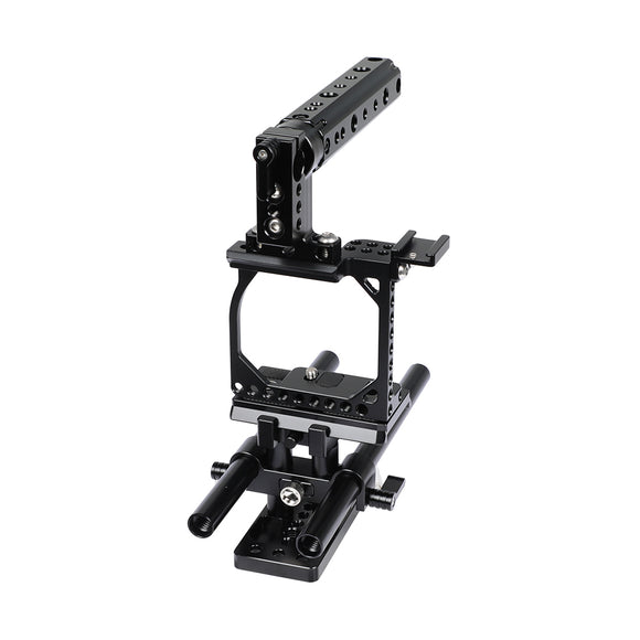 KAYULIN Camera Cage Rig With Manfrotto QR Plate and 15mm Dual Rod For Sony A6600 A6500 A6400 A6300 A6000 K0293