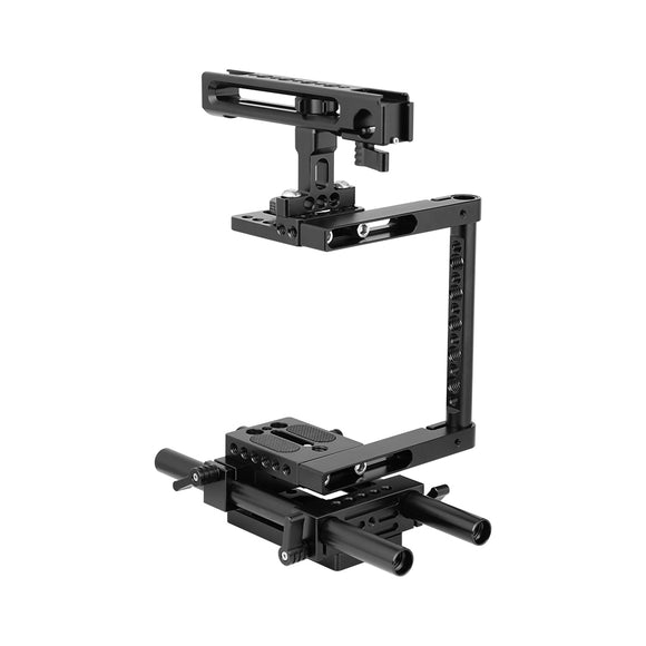 KAYULIN Camera Cage Rig With Adjustable Top Cheese Handle Grip and Rail Support System for Canon Nikon Sony Panasonnic K0294