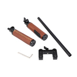 KAYULIN Handle Grips (Leather) Handlebar Support Kit for DSLR Camera Camcorder Shoulder Rig K0185